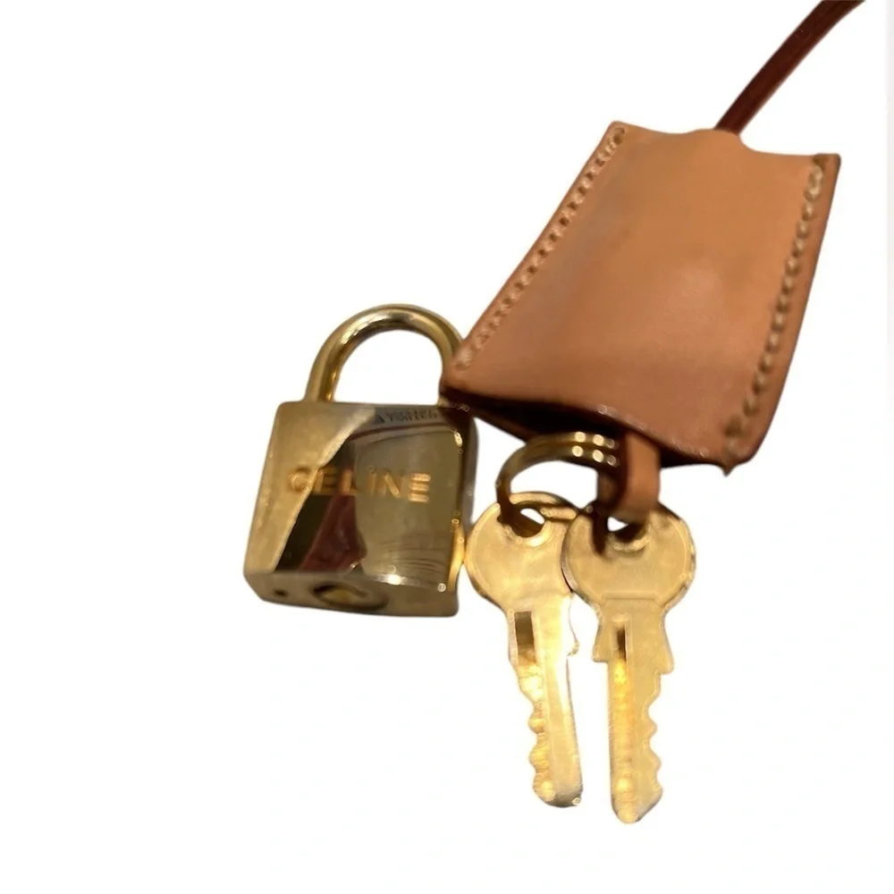 Vintage Celine Lock and Key Clochette Set Cadena Rare
